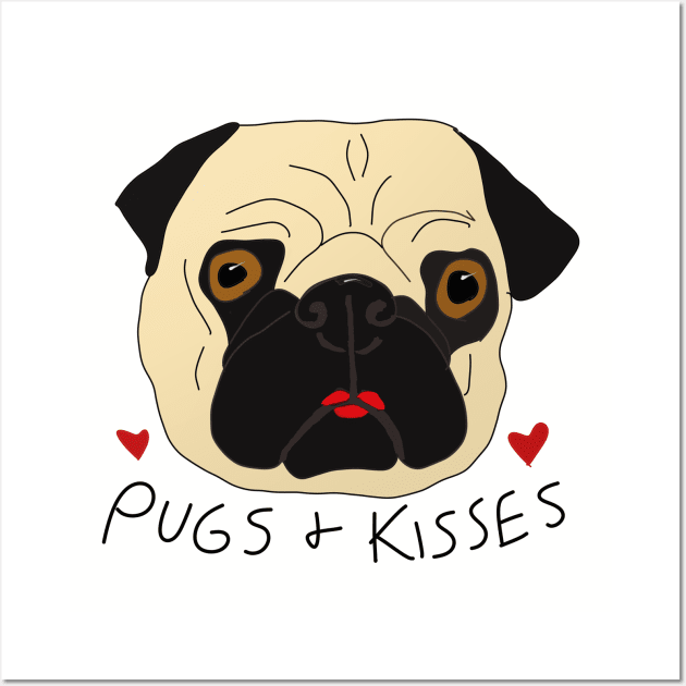 Pugs and Kisses Wall Art by TheNerdyPug